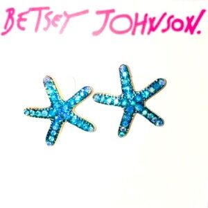 NWT Betsey Johnson Turquoise Starfish Stud Earrings